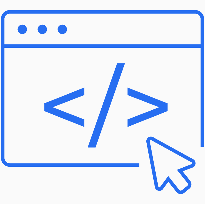 Line icon of a computer screen representing website design. Professional Branding and Web Design.